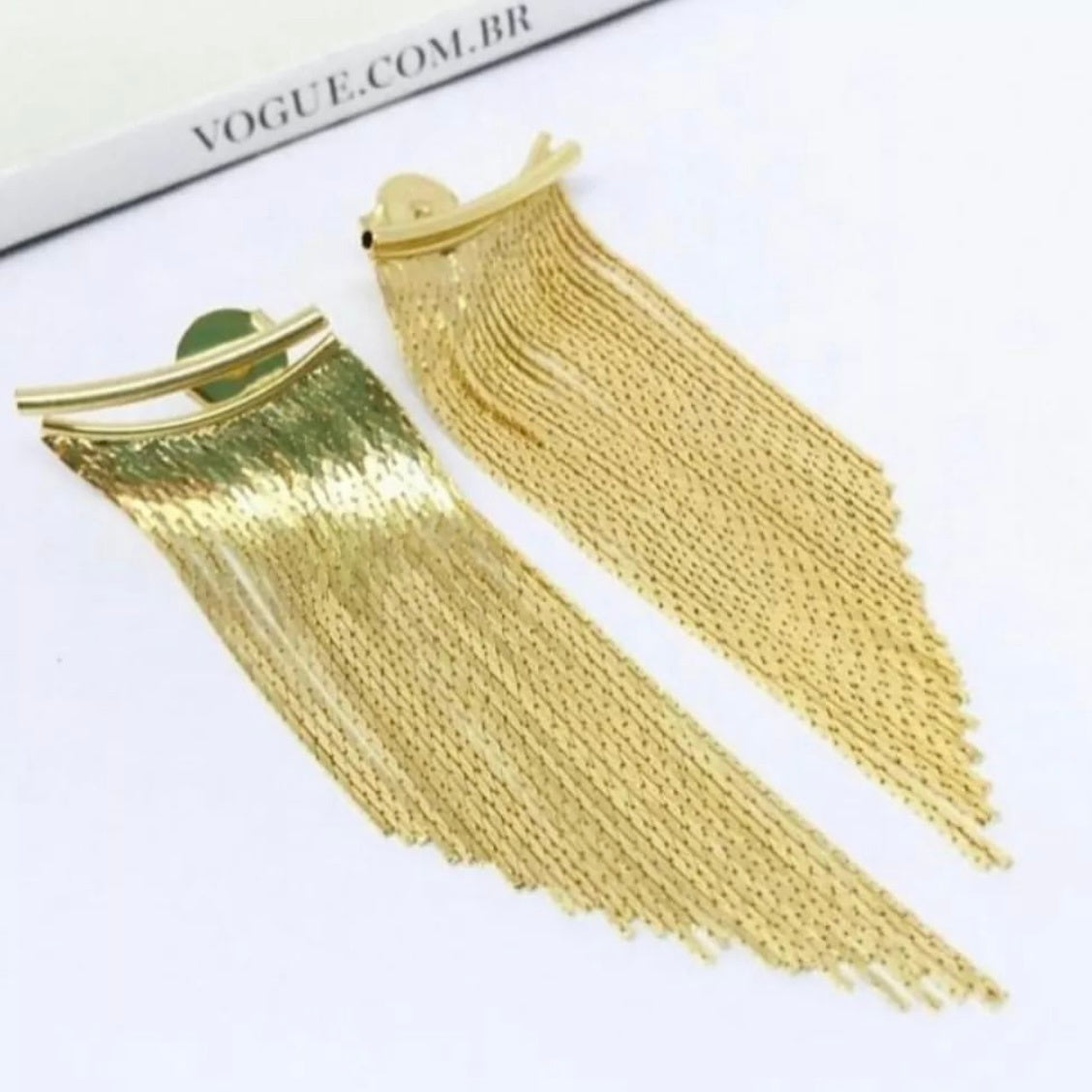 Gold Tassel Long Earrings