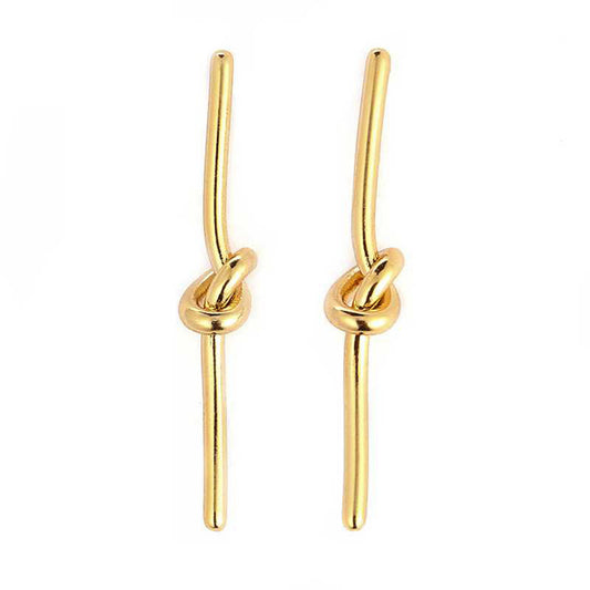 Long knot Gold Earrings