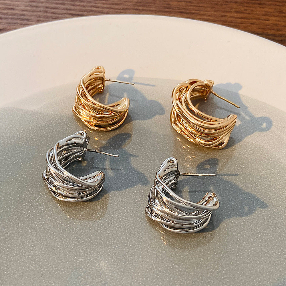 Women's Fashion- Shaped Winding Hoop Earrings