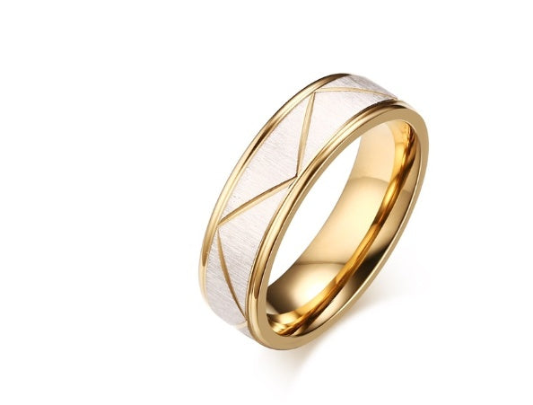 Electroplated golden couple ring