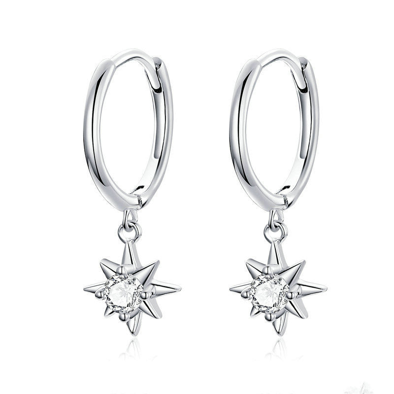 White gold-plated earrings