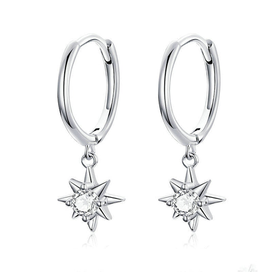 White gold-plated earrings