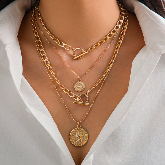 Fashion Punk Round Clavicle Chain Necklace