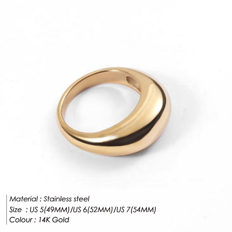 Stainless Steel Simple Ring Gold Plated Ring