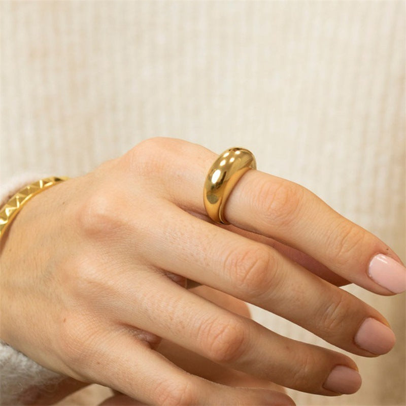 Stainless Steel Simple Ring Gold Plated Ring